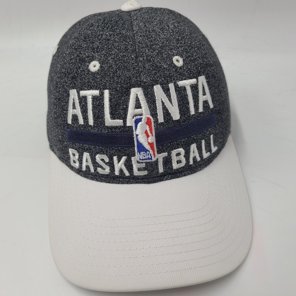 Atlanta Hawks Hat Adjustable Adidas Gray White NBA Basketball Logo Casual Men